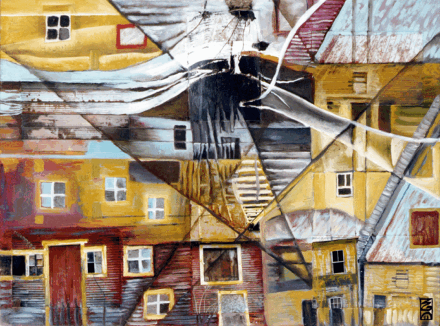 Intuitive Oil & Mixed Media on Canvas by Clairvoyant Intuitive Artist Joanna Whitney