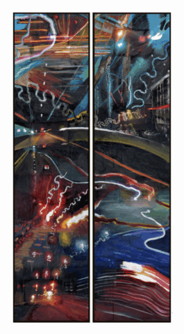 Intuitive Oil & Mixed Media on 2 Canvases by Clairvoyant Intuitive Artist Joanna Whitney